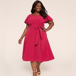 Lane Bryant Lena V-Neck Level-Hem Midi Dress size 18w nwt